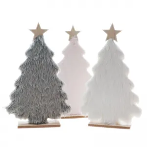 Ozdoba świąteczna Arpex drewniana choinka z futerkiem (BD3813)