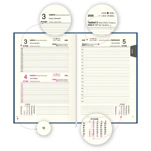 Kalendarz książkowy (terminarz) EKONOMICZNY A5 Press (DZIENNY)