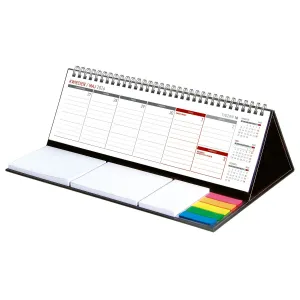 Kalendarz biurkowy TYGODNIOWY MAXI biurkowy z notesem,SPIRALOWANY 305mm x 100mm Wydawnictwo Wokół Nas (KB 042 B CZARNY)