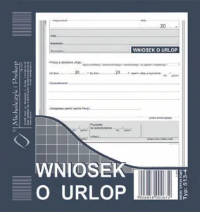 Druk offsetowy 2/3 A5 Wniosek o urlop 40k. Michalczyk i Prokop (513-4)