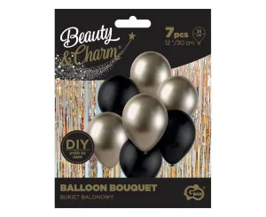 Balon gumowy Bukiet balonowy B&C prosecco-czarny, 7 szt. czarny 300mm 12cal Godan (BB-PRC7)