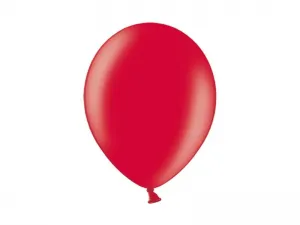 Balon gumowy Partydeco metalizowany 100 szt czerwony 100mm 12cal (080)