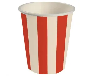 Kubek jednorazowy paski czerwono  beżowe papier 250ml Godan (PG-KPA2)