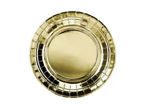 Talerz jednorazowy okrągły złoty 18cm/6sztuk papier śr. 180mm 6 szt Partydeco (TPP57-019ME)