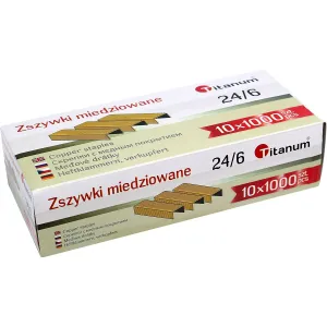 Zszywki 24/6 miedziowane 24/6 1000 szt Titanum