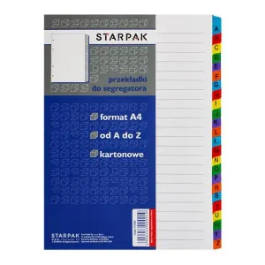 Przekładka alfabetyczna A4 biały A-Z 210mm x 297mm