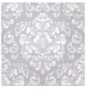 Serwetki Paw Lunch - srebrny 330mm x 330mm (SDL120908)