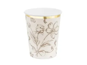 Kubek jednorazowy Kwiaty papier 220ml Partydeco (KPP100-EU1)