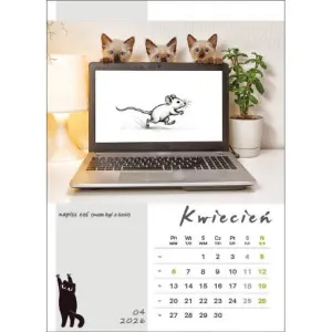 Kalendarz ścienny KOT W BIURZE WIELOPLANSZOWY A3 Jotan (WP136)