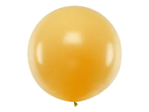 Balon gumowy Partydeco okrągły 1m, Metallic Gold ZŁOTY 1000mm (OLBO-060)
