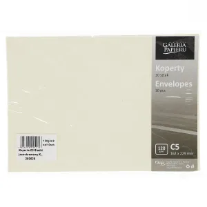 Koperta C5 gładka kremowa kremowa Galeria Papieru 10 sztuk