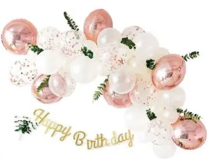 Balon gumowy zestaw balonów 36 elementów girlanda różowo biała mix Antella