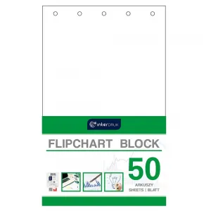 Blok do tablic flipchart Interdruk 50k. 80g czysty 1000mm x 640mm (FLI50)