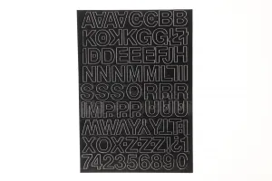 Litery samoprzylepne czarny Farro