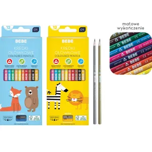 Kredki ołówkowe BB FRIENDS 12k z temperówkąś 12 kol. Bebe (590227734963)