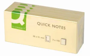 Notes samoprzylepny Q-Connect żółty 100k 38mm x 51mm (KF10500)