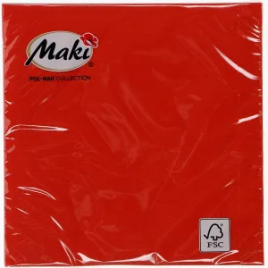 Serwetki czerwony papier [mm:] 330x330 Pol-mak (07)