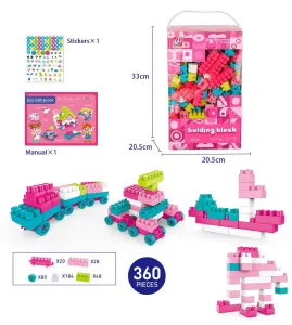 Klocki konstrukcyjne różowe 360 el. Lean (23508)