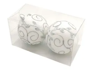 Bombki One Dollar białe 2szt. 10cm (355415)