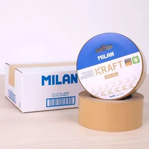Taśma pakowa papierowa Kraft 50x50 [mm x m] brązowa Milan (34661)