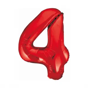 Balon foliowy Godan cyfra 4 czerwona  85cm 40cal (BCHCW4)