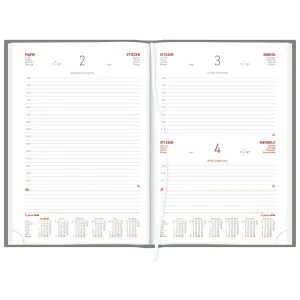 Kalendarz książkowy (terminarz) CZARNY aluminium DZIENNY B5 (237 B5DB)