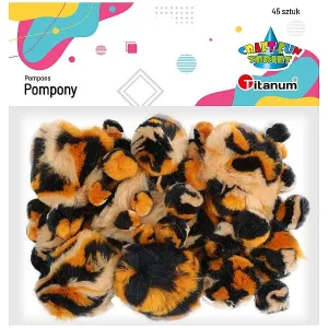Pompony Craft-Fun Series cętki tygrysa brązowy 45 szt Titanum (16073E)