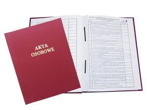 Teczka do akt osobowych Warta zadrukowana ABCD A4 - bordowy 222mm x 314mm (339-031)