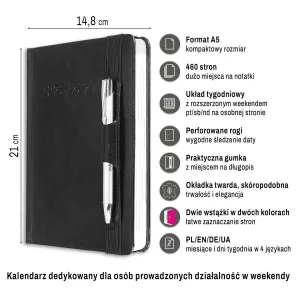Kalendarz książkowy (terminarz) dwuletni A5 Press