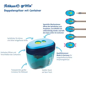 Temperówka Griffix niebieska niebieski plastikowa Pelikan (300008246)