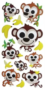 Naklejka (nalepka) Titanum Craft-Fun Series Małpki wypukłe miękkie (SWP-2413)