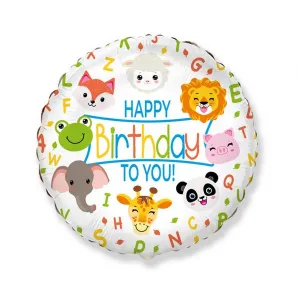 Balon foliowy Godan Happy Birthday, zwierzątka 18cal (B401609)