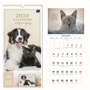 Kalendarz ścienny motywujący 220mm x 460mm Interdruk (ZWIERZAKI)