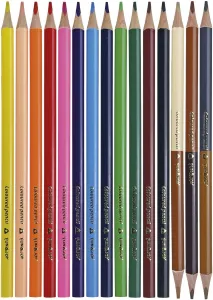 Kredki ołówkowe 12 kolorów+ 3 dwustronne cieliste trójkątne 18 kol. Fun&Joy