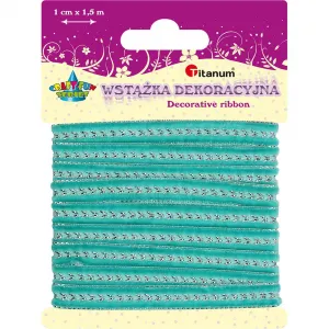 Wstążka Titanum Craft-Fun Series turkusowa 10mm 1,5m (TH153033)