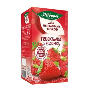 Herbata Herbaciany Ogród owocowo-ziołowa truskawka z poziomką truskawka 20 saszetek Herbapol