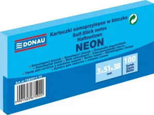 Notes samoprzylepny Donau Neon niebieski 300k 51mm x 38mm (7585011-10)