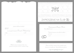 Zaproszenie duże satyna ślub Merigraf