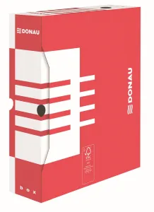 Pudło archiwizacyjne Donau A4 - czerwony 80mm x 340mm x 297mm (7660301FSC-04)