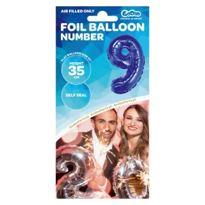 Balon foliowy Godan cyfra 9 niebieski 35 cm (FG-C35N9)