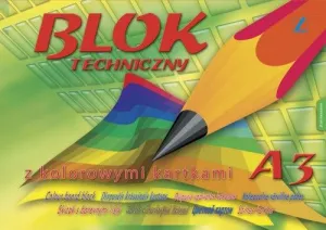 Blok techniczny Kreska A3 kolorowy 170g 10k