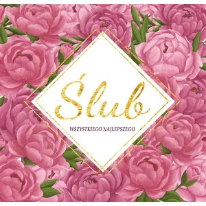 Kartka składana KARNET KWDU¯Y SLUB HS PIWONIE kw Henry (5907465665216)