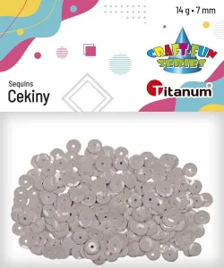 Cekiny Craft-Fun Series okrągłe 7mm szary jasny 14g Titanum