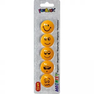 Magnes Fun&Joy Smiley okrągły - pomarańczowy śr. 29mm