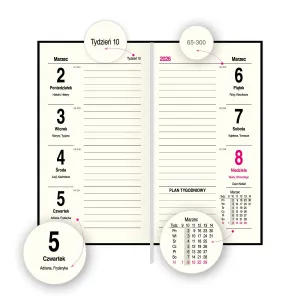 Kalendarz książkowy (terminarz) SLIM 3/4 B6 Press (tygodniowy)