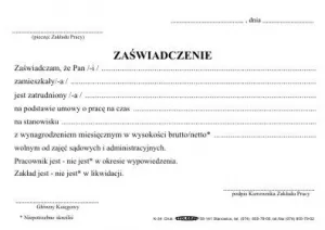 Druk offsetowy Stolgraf Zaświadczenie o zarobkach A6 100k. (K34)