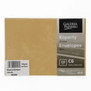 Koperta C6 pearl złoty k 150g złota Argo (280288) 10 sztuk