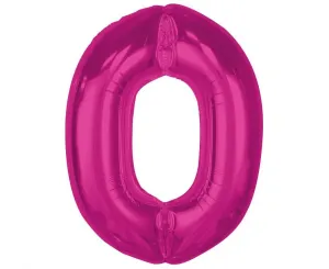 Balon foliowy Smart cyfra 0, różowa, 92 cm Godan (CH-S9R0)
