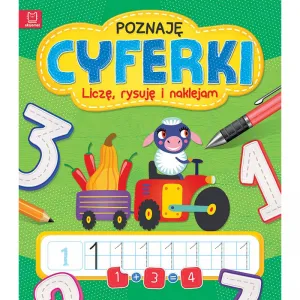 Książeczka edukacyjna Aksjomat Poznaję cyferki. Liczę, rysuję i naklejam (2695)