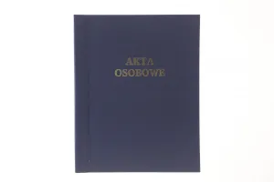 Teczka do akt osobowych A4 sztywny grzbiet, zadrukowana ABCDE granatowy karton Warta (339-106)